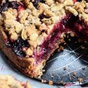 Recept Blauwe bessen crumble taart