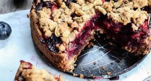 blauwe bessen crumble taart