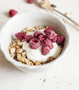 muesli frambozen ontbijt