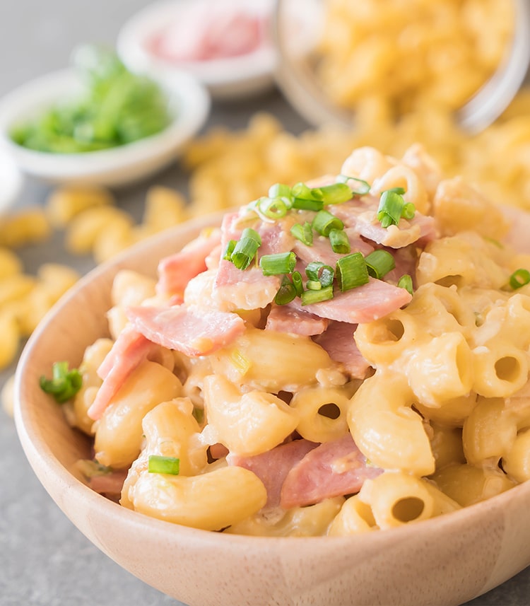 macaroni met ham en kaas